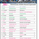 Kalender 2023 & eerste klassetraining